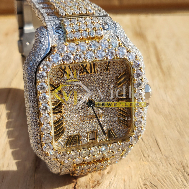 2023 New Luxury Customize Diamond VVS Moissanite Watch HipHop Mechanical GIA Certified Full White Gold Automatic Watches For Men
