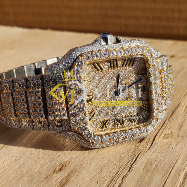 2023 New Luxury Customize Diamond VVS Moissanite Watch HipHop Mechanical GIA Certified Full White Gold Automatic Watches For Men