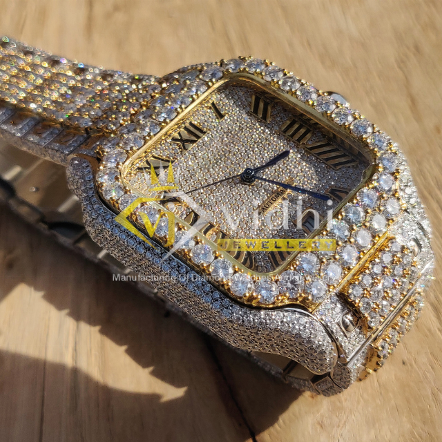 2023 New Luxury Customize Diamond VVS Moissanite Watch HipHop Mechanical GIA Certified Full White Gold Automatic Watches For Men