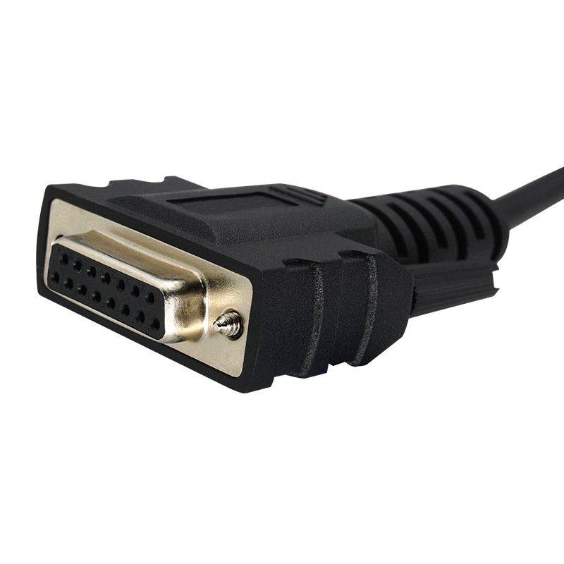 12V-24V VGA D-Sub 15pin DB15 To Alligator Crocodile Clips Line Wire Harness Cable For Automotive Motorcycle Battery Diagnostics