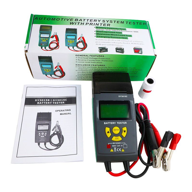 DY3015C Car Battery Tester Battery Capacity Life Internal Resistance Start Charging 12V 24V Tester with Printing Function