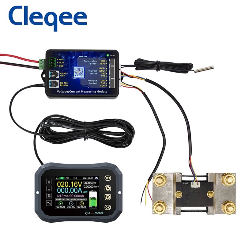 Cleqee KG160F Battery Capacity Tester 120V 600A Coulometer Battery Indicator LCD Power Display Phones Control Coulomb Meter