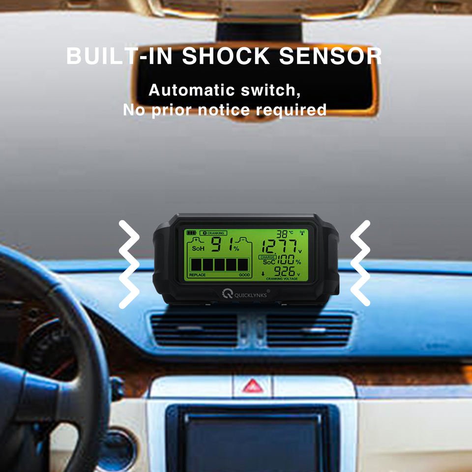 QUICKLYNKS BM5-D 12V LED Battery Monitor Head Up Display Battery Health Tester Analyzer Charging Tester Tool
