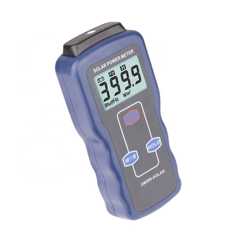 Solar Radiation light Tester Optical Solar Research Glass Light Intensity Data Peak Hold SM206 Solar Power Meter