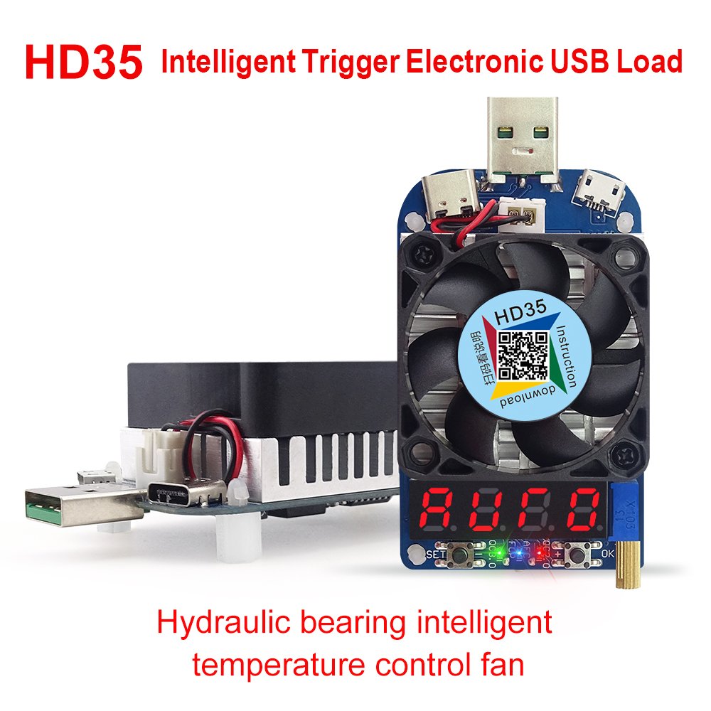 RD HD35 trigger function Load USB Interface Discharge Battery Tester Adjustable Current 35w Intelligent electronic load