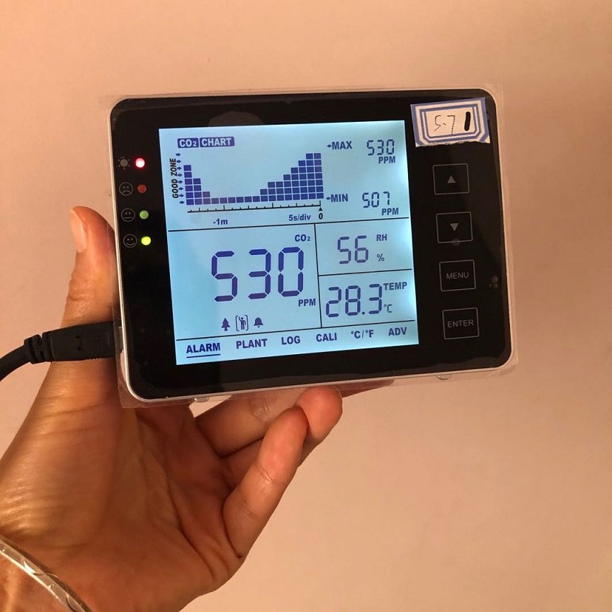 LCD display Air quality monitor, CO2 meter multi-functional gas detector for CO2,CO Temp, RH