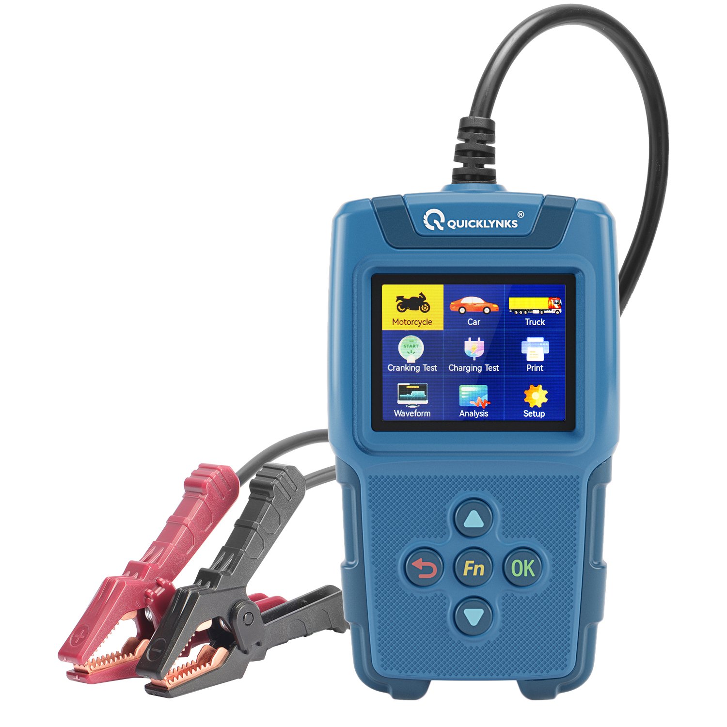 High precision car and motorcycle battery tester 6v 12v 24V battery detection health status soc soh internal resistance CCA test