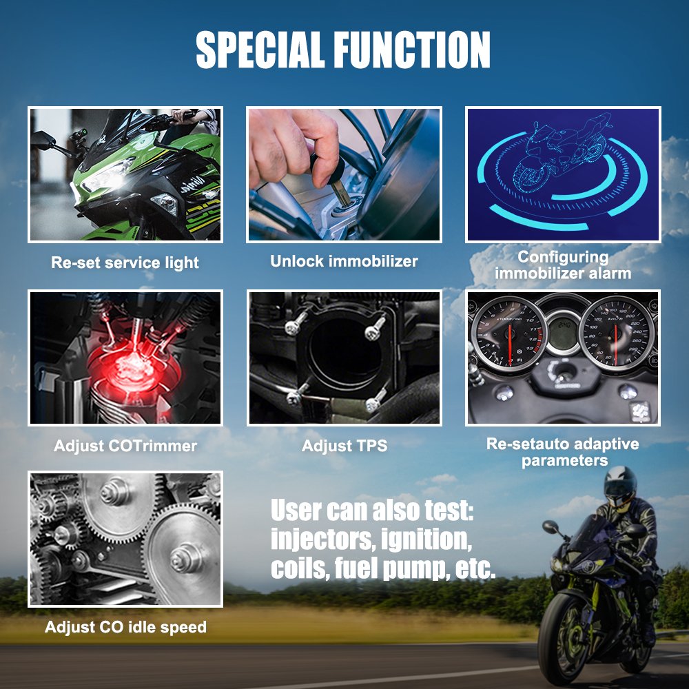 Full Version JDiag M100 Pro Moto Scanner + Battery Tester 2in1 With Multi-languages for BMW Motorcycles