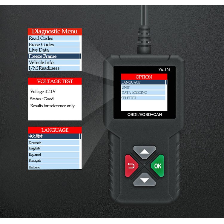 Diagnostic Tool Auto Code Reader Scanner Car Repair Tools Battery Tester OBD Port Tester