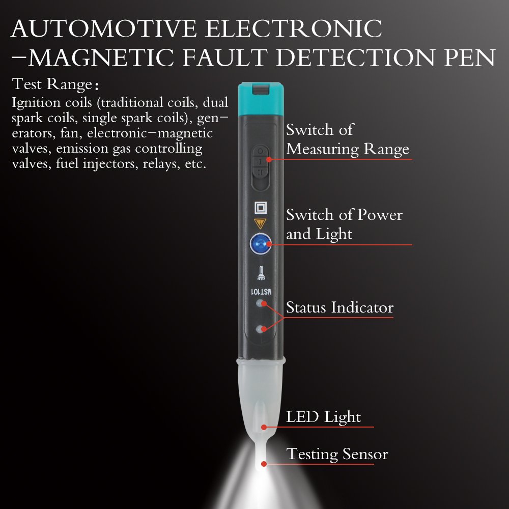 MST-101 Automotive Electric-Magnetic Faults Indicator Testing Pen Car Ignition System Diagnostic Tool Car Fault Detector Buzzer