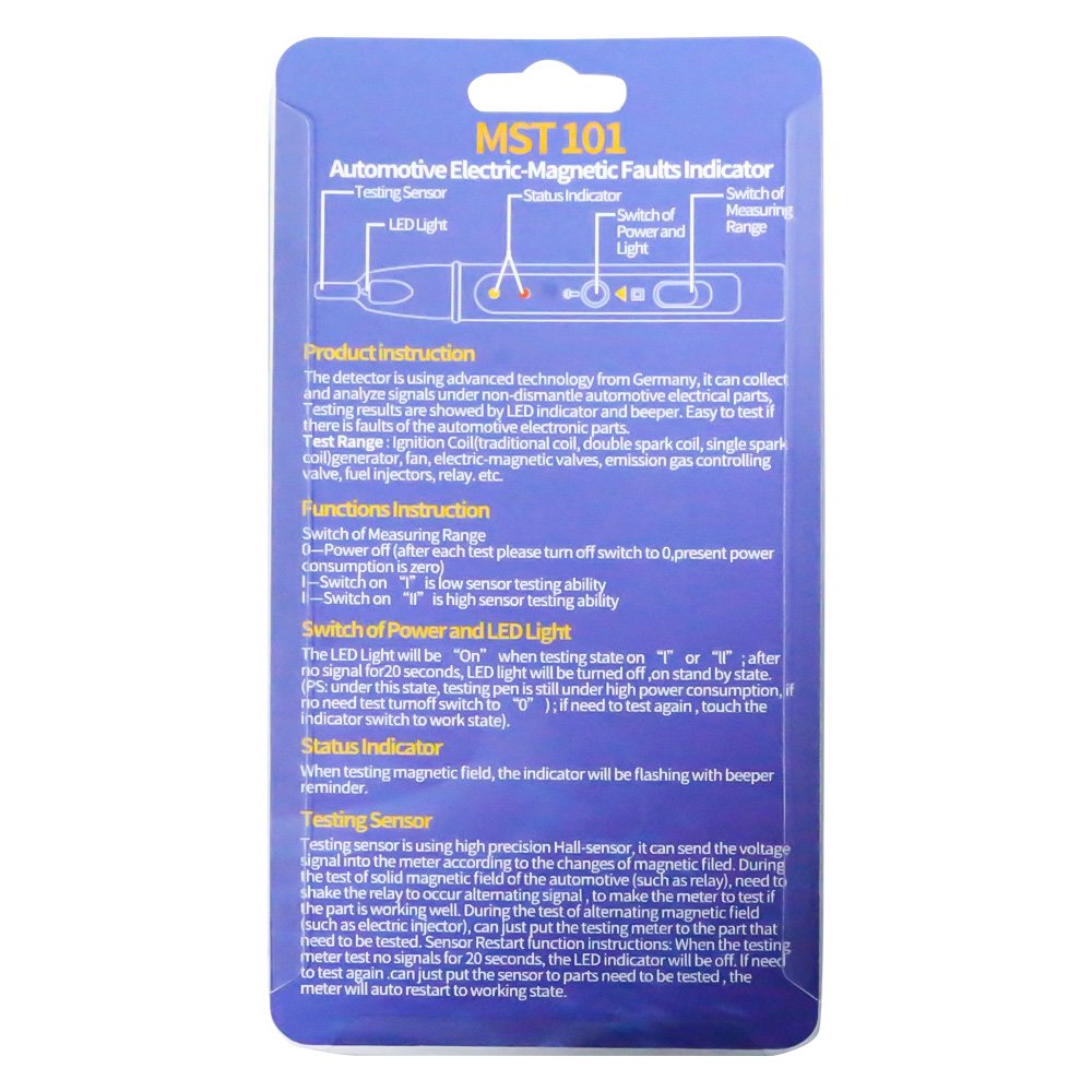 MST-101 Automotive Electric-Magnetic Faults Indicator Testing Pen Car Ignition System Diagnostic Tool Car Fault Detector Buzzer