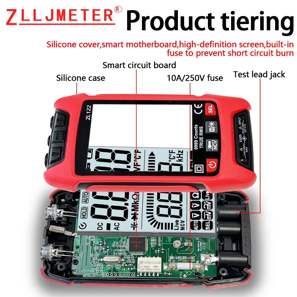 Auto Ranging Digital Multimeter TRMS 6000 AC/DC Voltage/Account,Voltage Alert, Amp/Ohm/Volt Multi Tester/Diode
