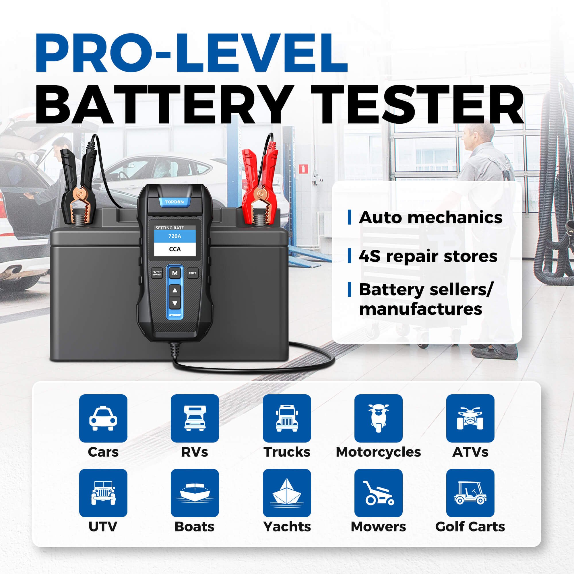 TOPDON Automotive Car Hybrid Tester Lead Carbon Ev Electric Car Battery Tester Analyzer 12V Manufacturer