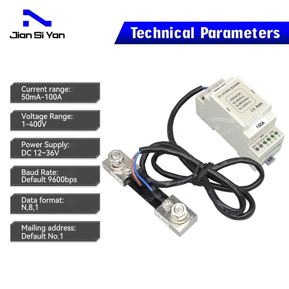 JSY-MK-229 Factory OEM ODM 100A Intelligent Digital DC Voltage Ampere Watt Power Meter Energy Voltmeter Monitor Shunt Ammeter