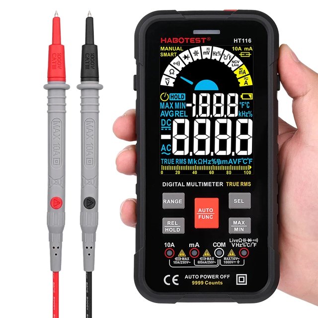 HABOTEST / MAYILON HT-116 10000 Counts Smart Digital Multimeter 250 Fuse High-value Tester AC DC Voltage Current Test