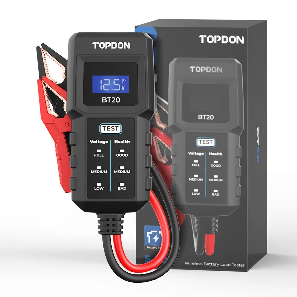 TOPDON Factory Supply BT20 lead Acid 12V Battery Cranking Charging Vehicles Automotive Motorcycle Car Battery Analyzer Tester