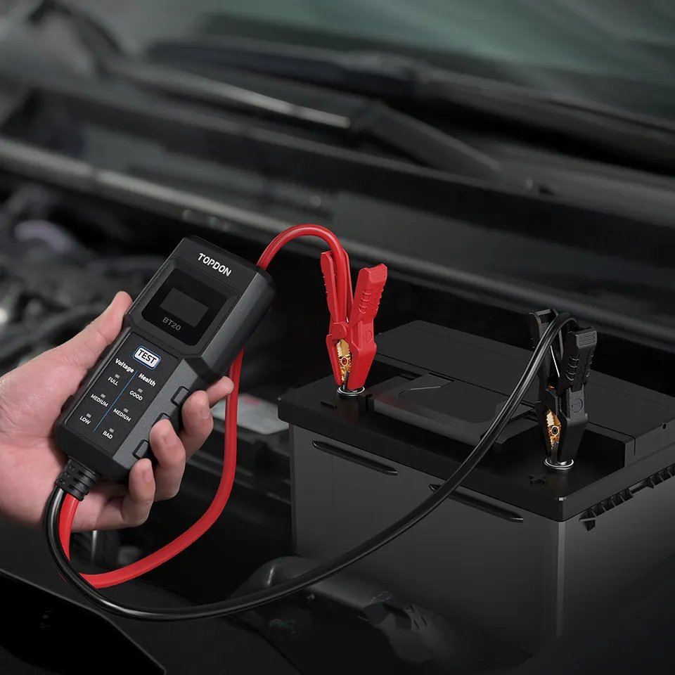 TOPDON Factory Supply BT20 lead Acid 12V Battery Cranking Charging Vehicles Automotive Motorcycle Car Battery Analyzer Tester