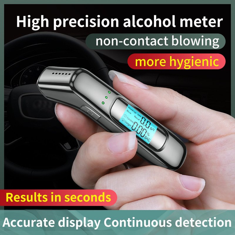 Professional Breathalyzer Alcohol Tester Accurate with Digital LCD Screen 3Color Indicator Portable Alcohol Analyzer Detector