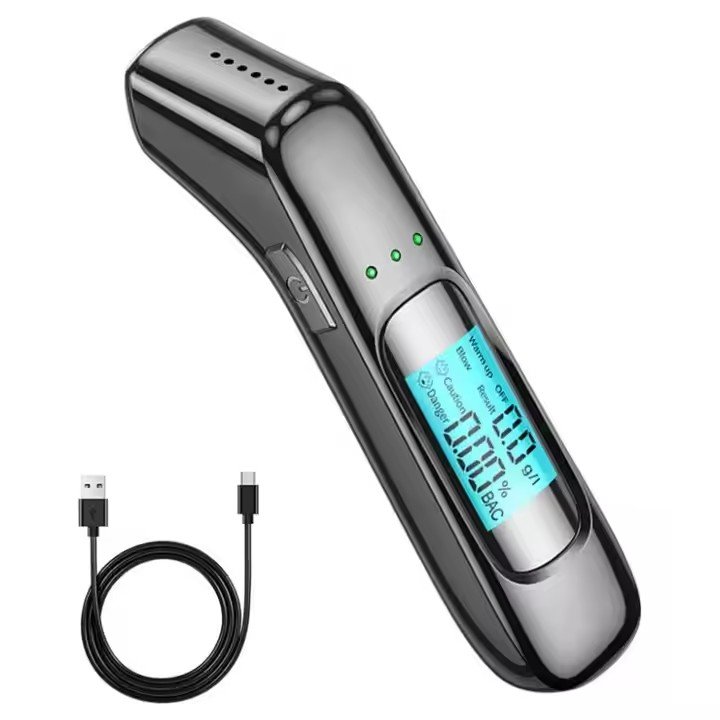 Professional Breathalyzer Alcohol Tester Accurate with Digital LCD Screen 3Color Indicator Portable Alcohol Analyzer Detector