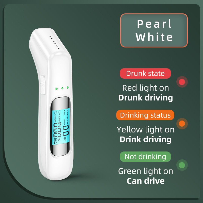 Professional Breathalyzer Alcohol Tester Accurate with Digital LCD Screen 3Color Indicator Portable Alcohol Analyzer Detector