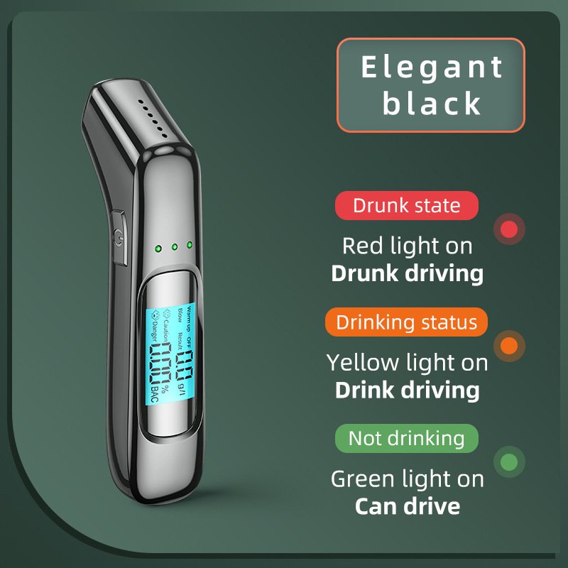 Professional Breathalyzer Alcohol Tester Accurate with Digital LCD Screen 3Color Indicator Portable Alcohol Analyzer Detector