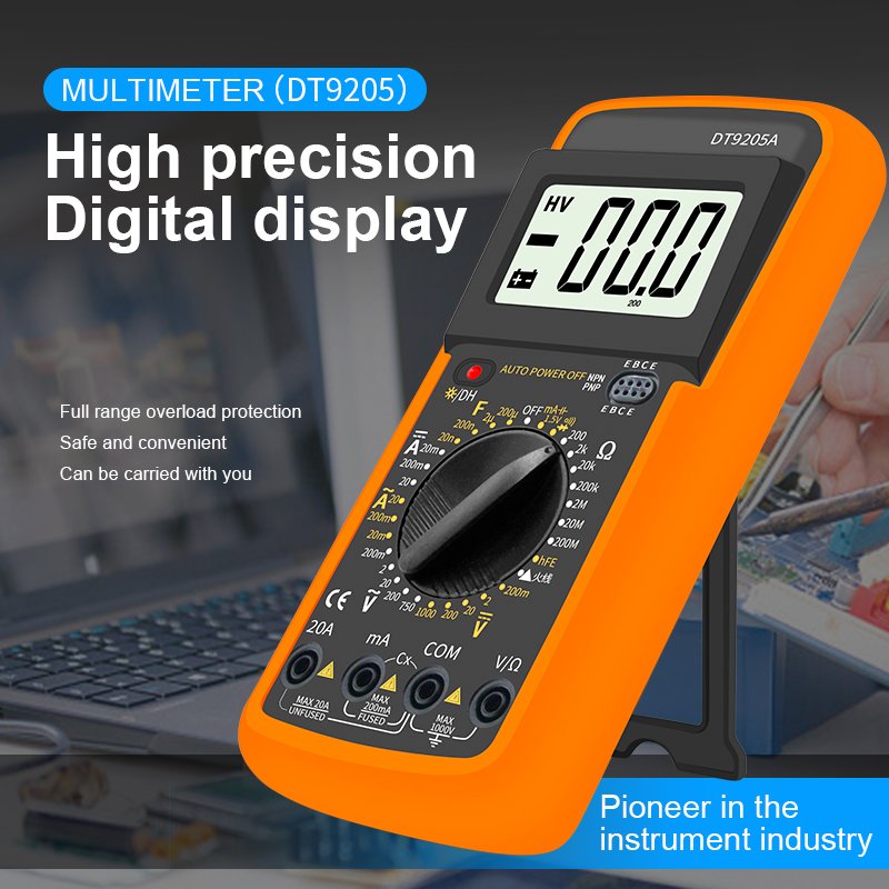 DT9205A smart multimeter LCD Digital Tester Overload Protection Detector Electrician test multi meter digital multimeter