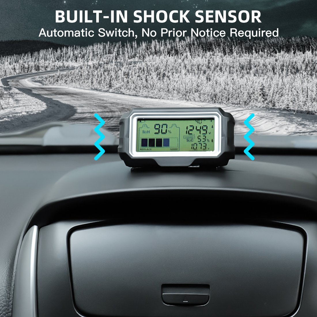 Battery Monitor Head Up Display Battery Health status Analyzer Charging Test SOC SOH CCA VOL QUICKLYNKS BM5-D 12V LED