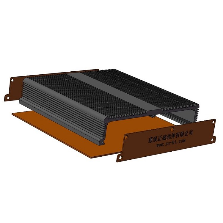 257*53 Customized Anodized Al6063 Material Split Body Flanged Aluminum Project Box Enclosure Case