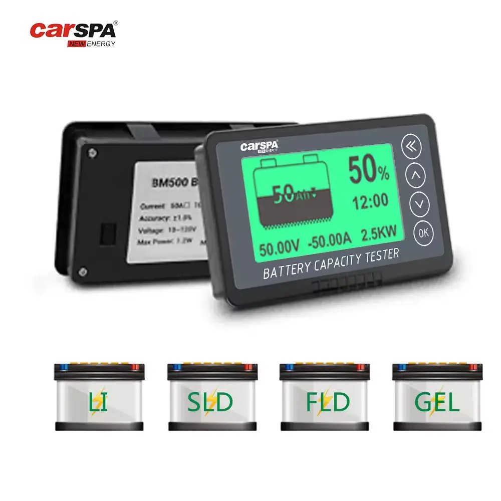 Carspa BM500 500A Battery Capacity Tester Coulometer Battery Indicator Monitor Battery Tester
