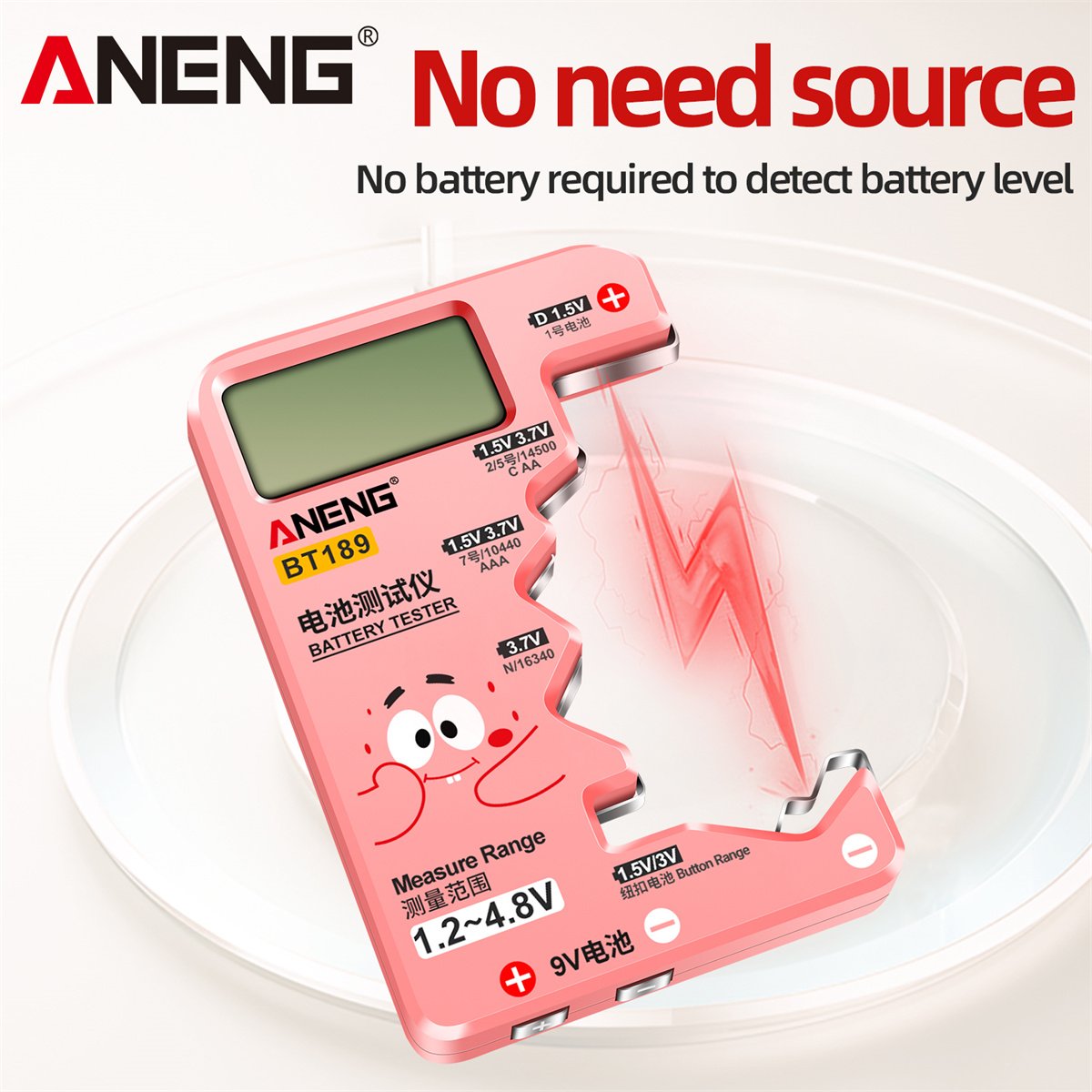 ANENG BT189 Universal Battery Tester for C,AA,AAA,D,N,9V 6F22 Batteries 1.5V 3V Button Cell Battery Indicator Electric Tools