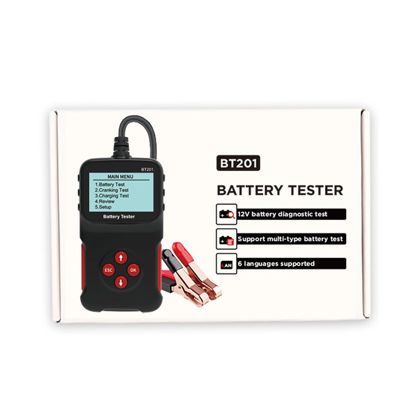 12V Car Battery Detection BT201 12V Car Battery Tester 100-2000 CCA AGM Internal Resistance Tester Auto Battery Analyzer