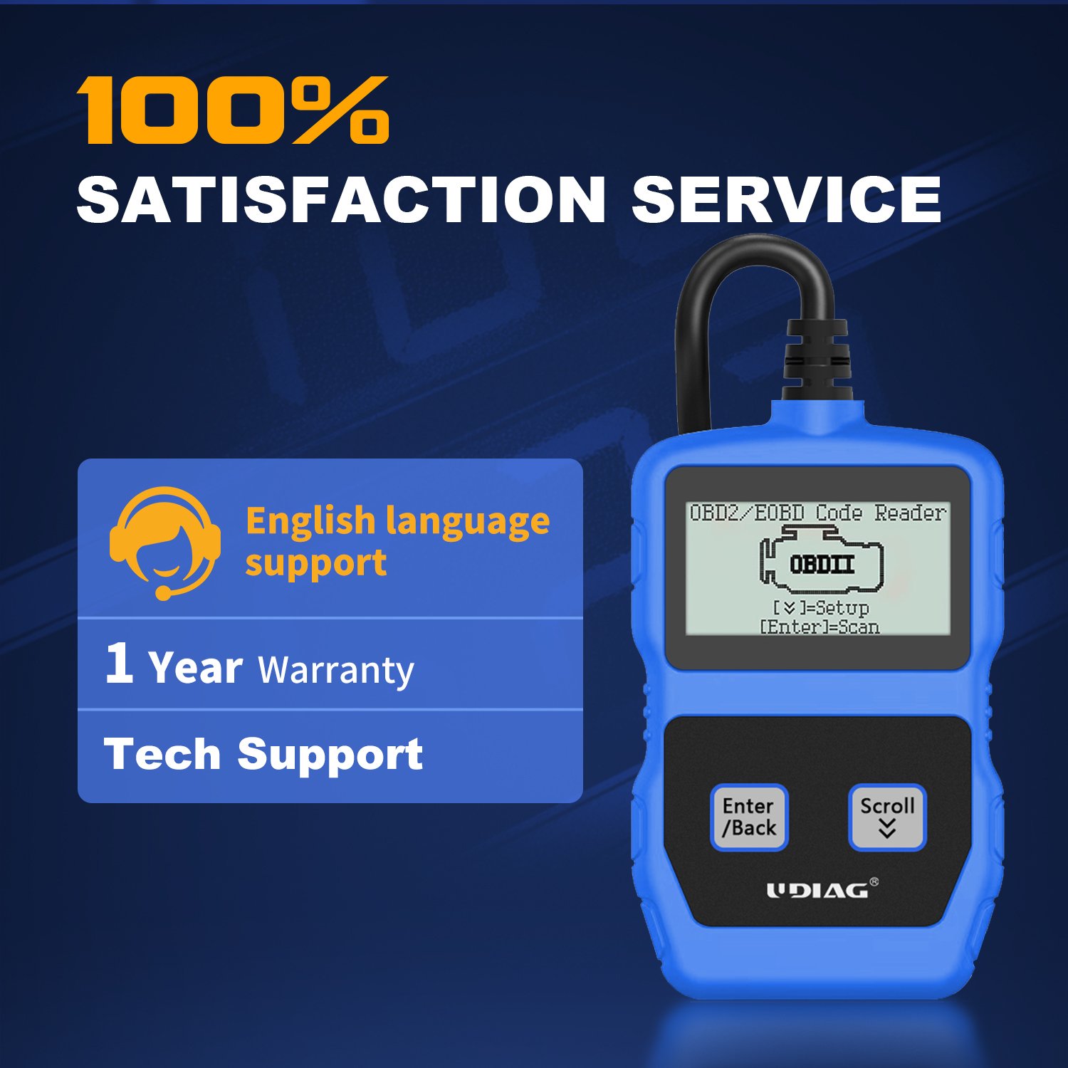 UDIAG CR200 OBD2 Auto Scanner ABS Plastic Multi-Model Car Scan Check Engine Diagnostic Tool Fault Automotive OBDII Code Reader