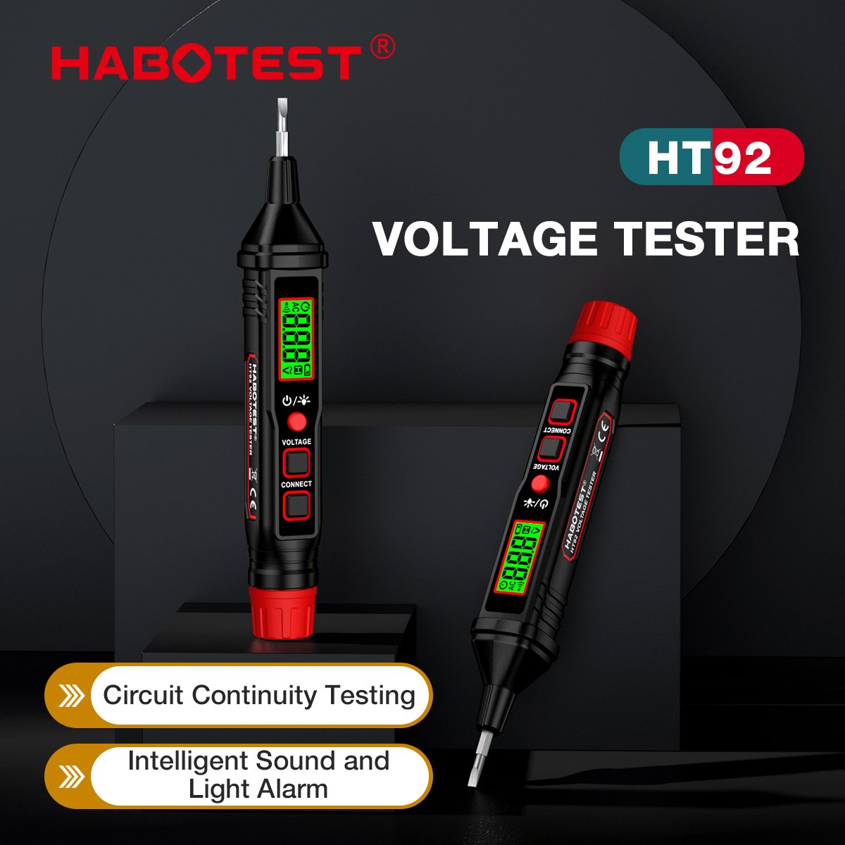 HABOTEST Low Price electric test equipment AC voltage detector tester pen with screwdriver electrical circuit break checker HT92