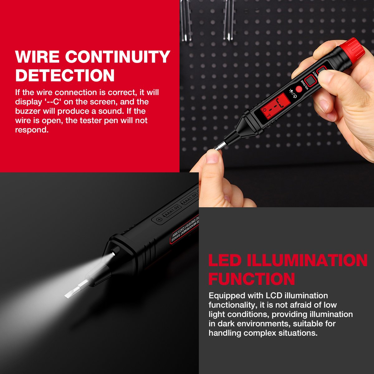 HABOTEST Low Price electric test equipment AC voltage detector tester pen with screwdriver electrical circuit break checker HT92