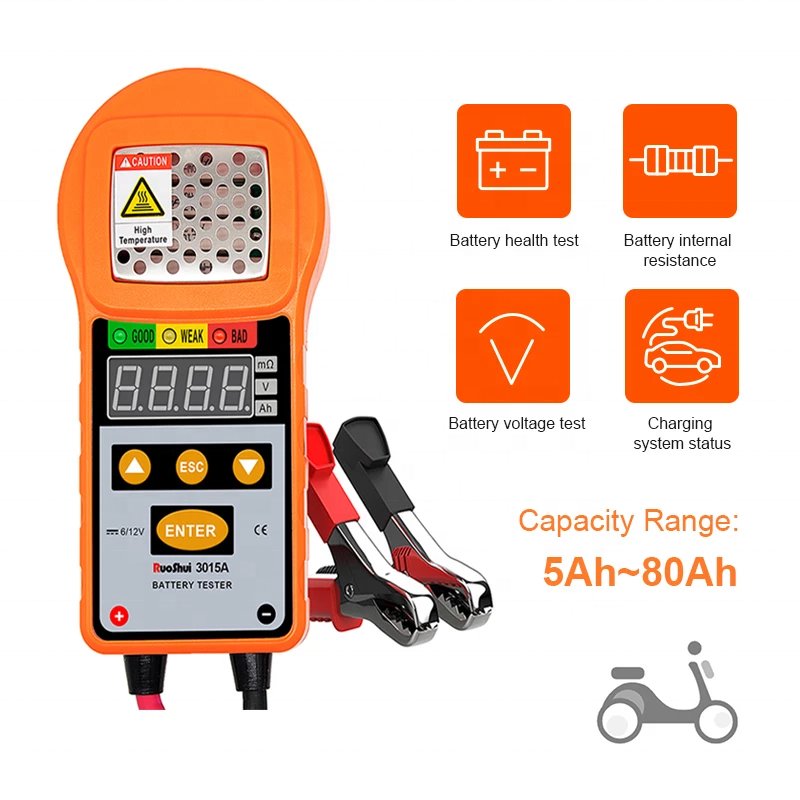RuoShui 3015A Battery Tester Battery Detector Meter Charger Analyzer 12V for Vehicle Voltage Test Charging Cricut Load Tools