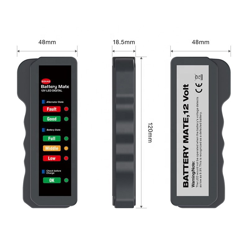 12V Battery Tester Digital Alternator Tester 6 LED For Lights Detect Display Car Tool Auto Battery Tester Box For Car Motorcycle