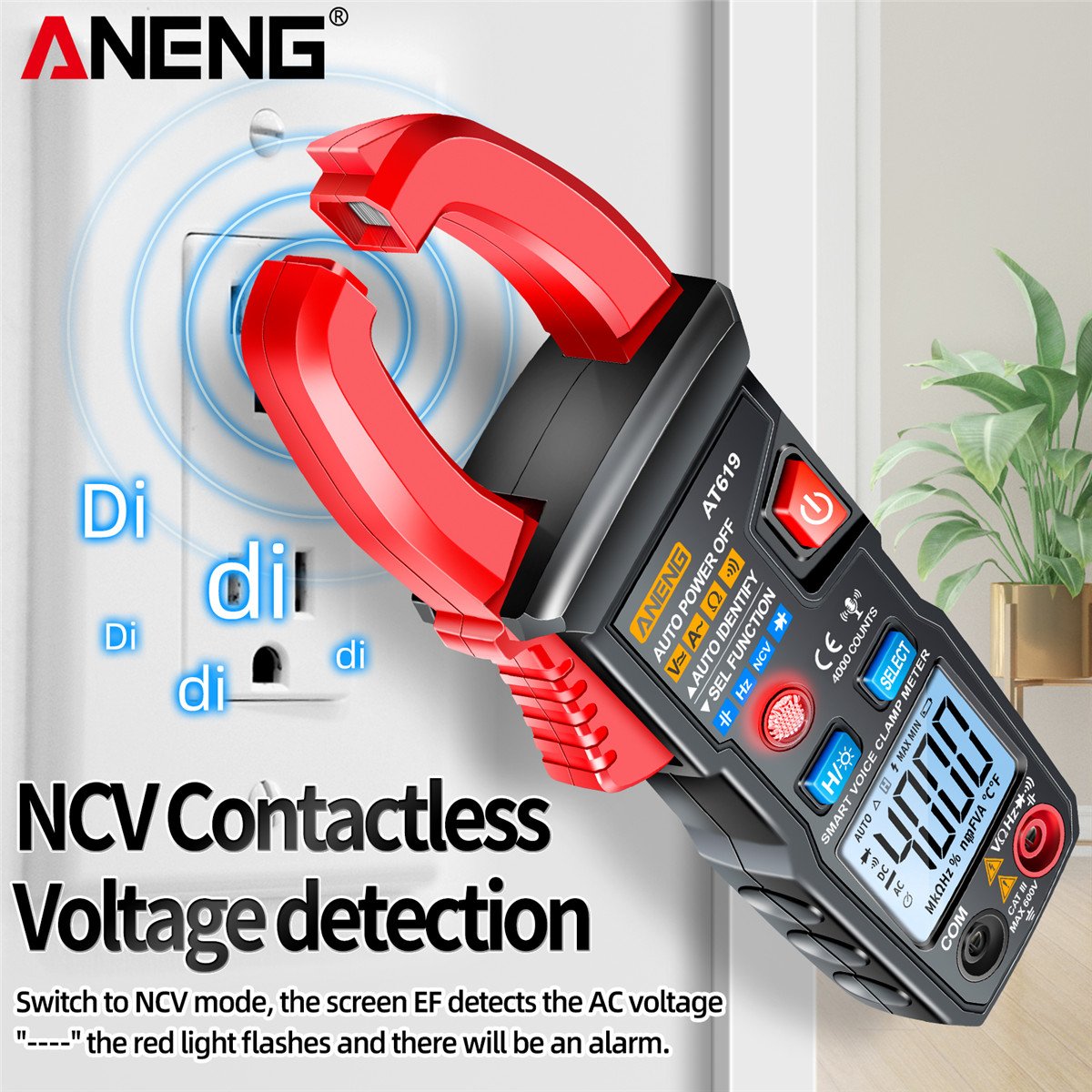 ANENG AT619 Clamp Meters Voice Broadcast AC Current Multimeter Ammeter voltage meters TESTER Car Amp Hz Capacitance NCV Ohm Tool