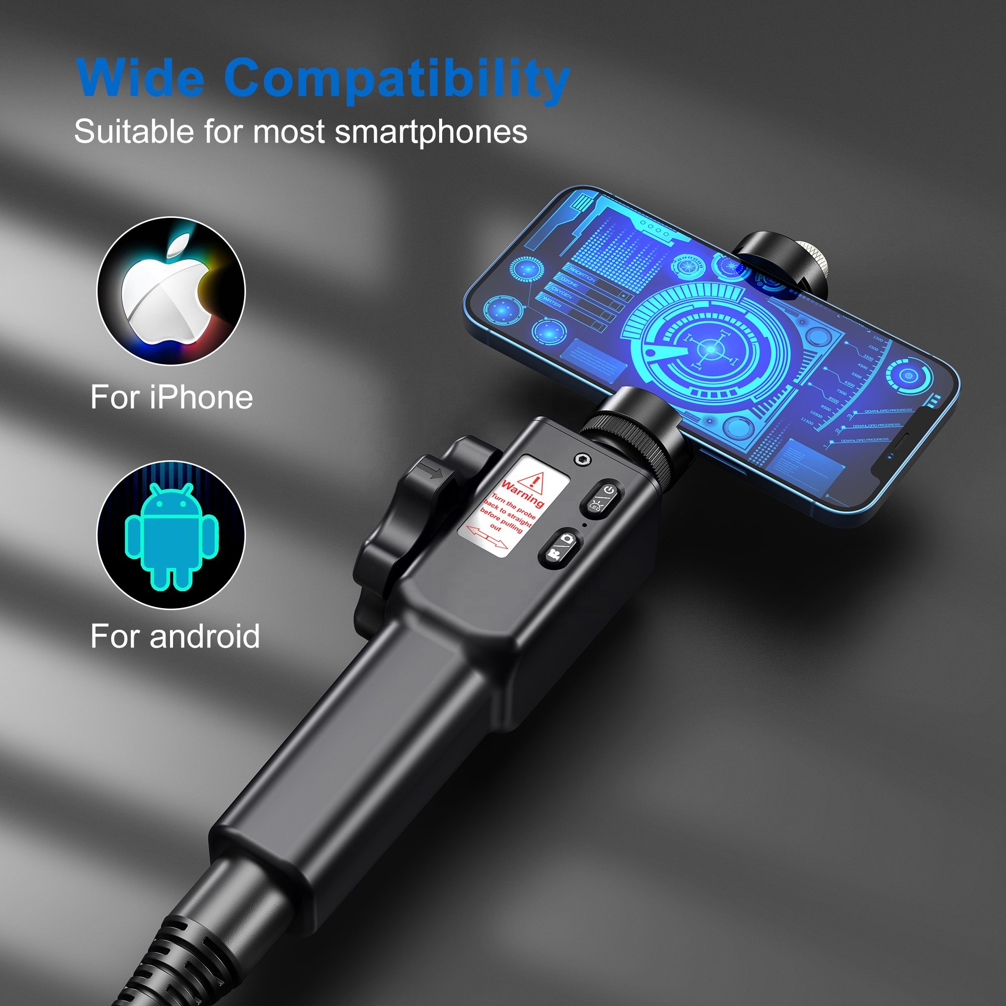 F408A Endoscope Camera System, Portable Endoscope Camera With Android and IOS Dual Systems, Borescope Industrial