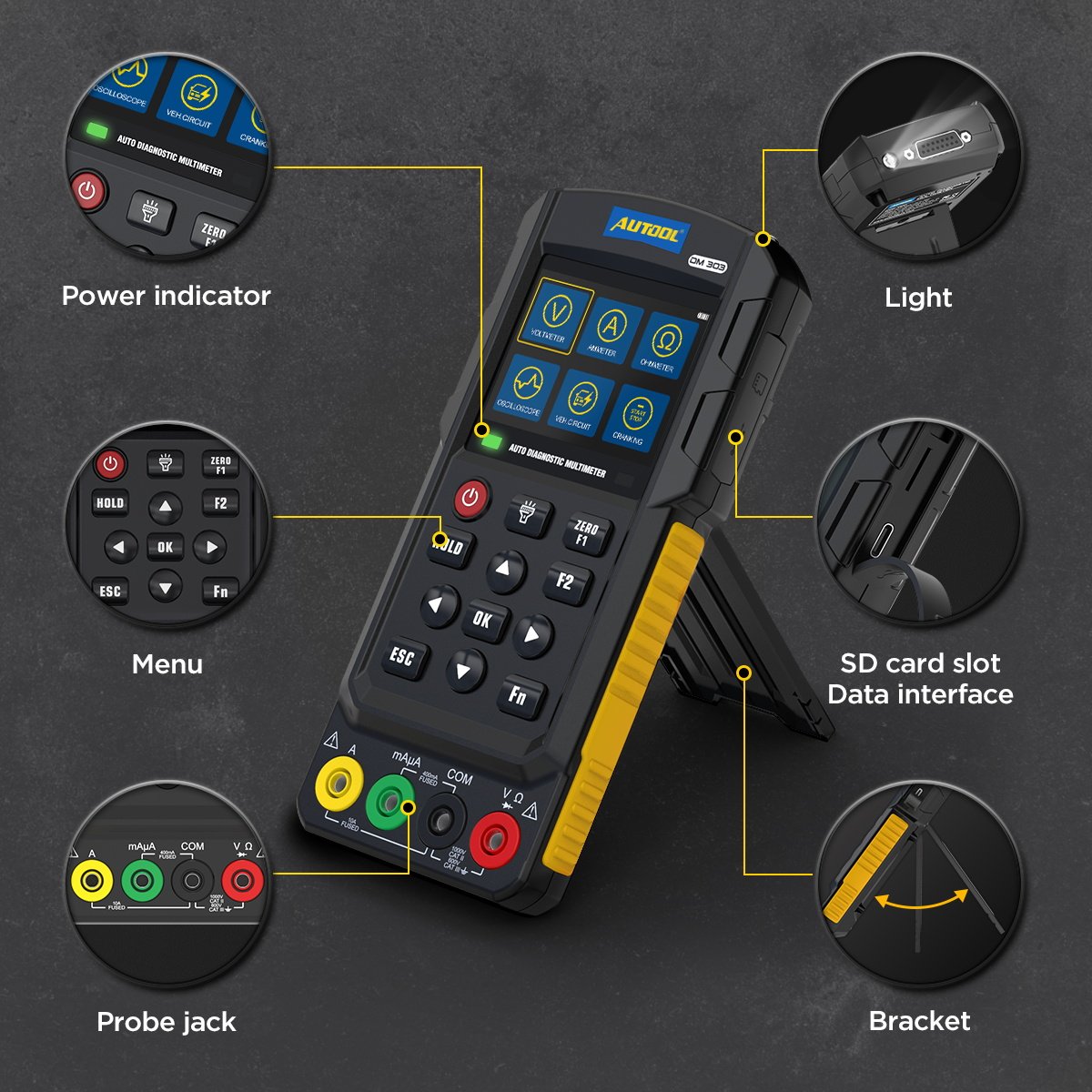 Factory AUTOOL Newest DM303 Auto Diagnostic Automotive Multimeter