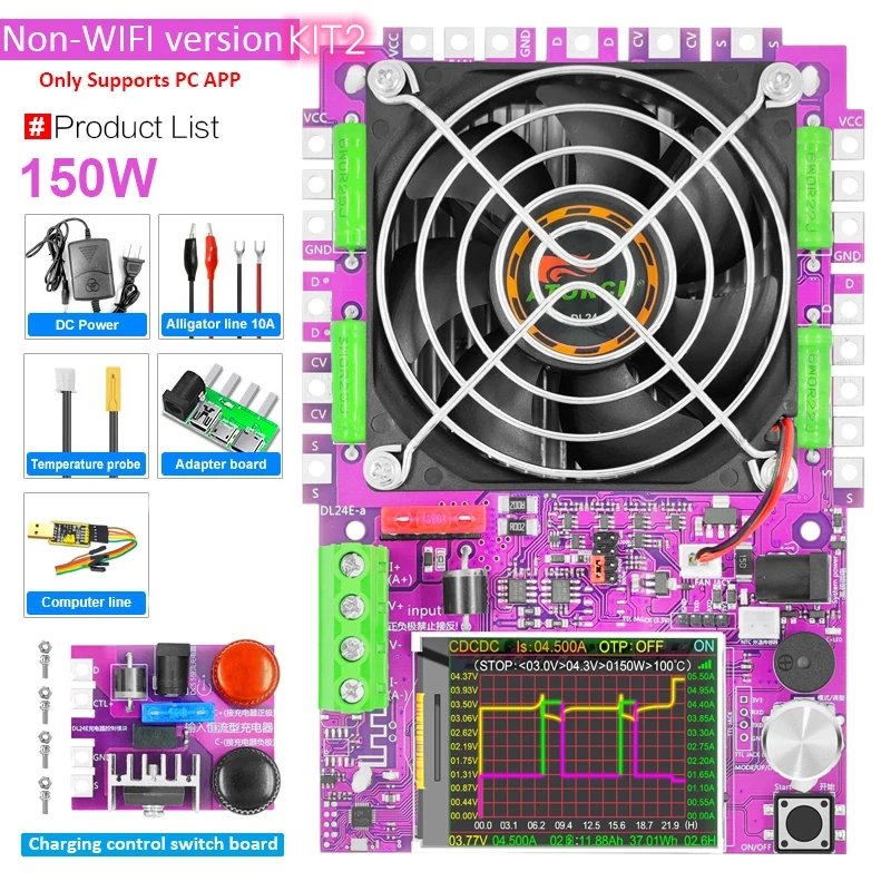 DL24EW 150W WiFi Smart Power Electronic Load Tester DC USB 18650 Voltage Current 48V Battery Capacity Monitor Tools For Tuya app