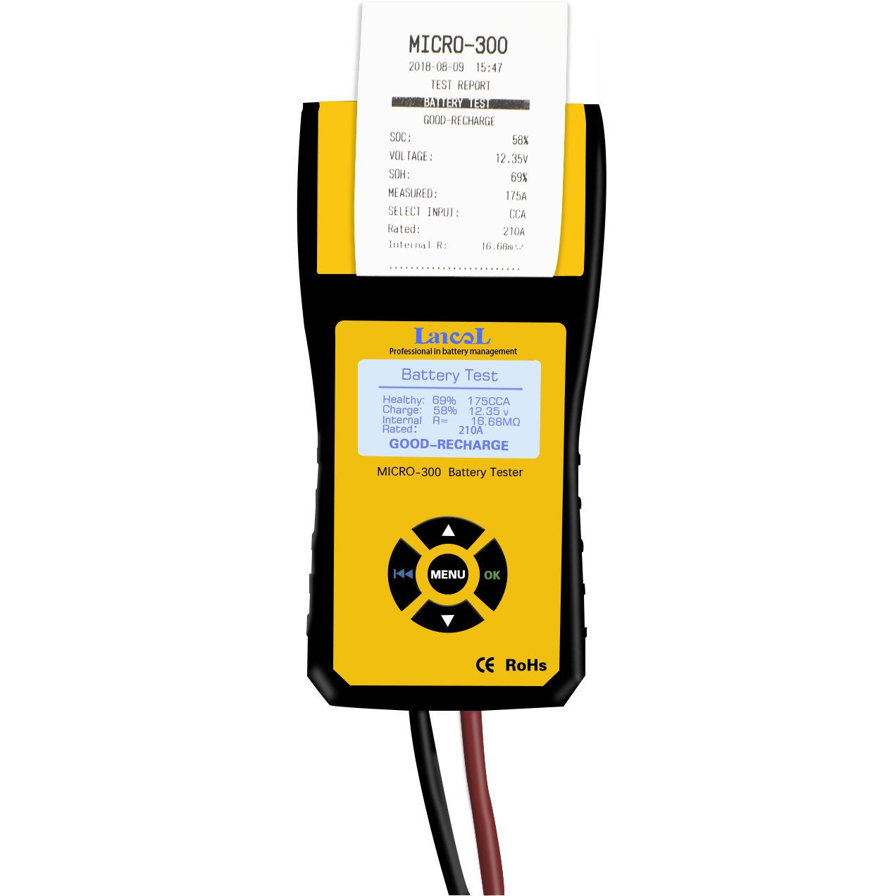 2023 new Lancol Micro 300 12v Car Battery tester with printer 100-2000CCA diagnostic tool