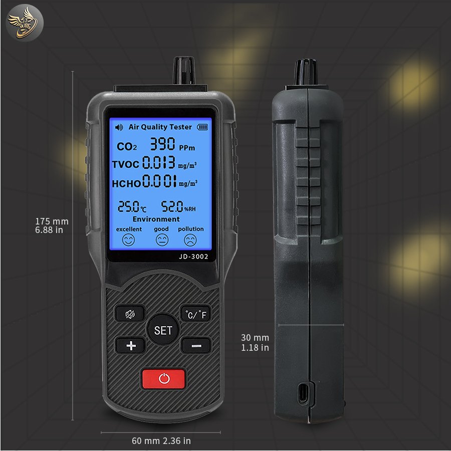 High quality air quality testers JD3002 co2 Detector for Medical Pharmaceuticals