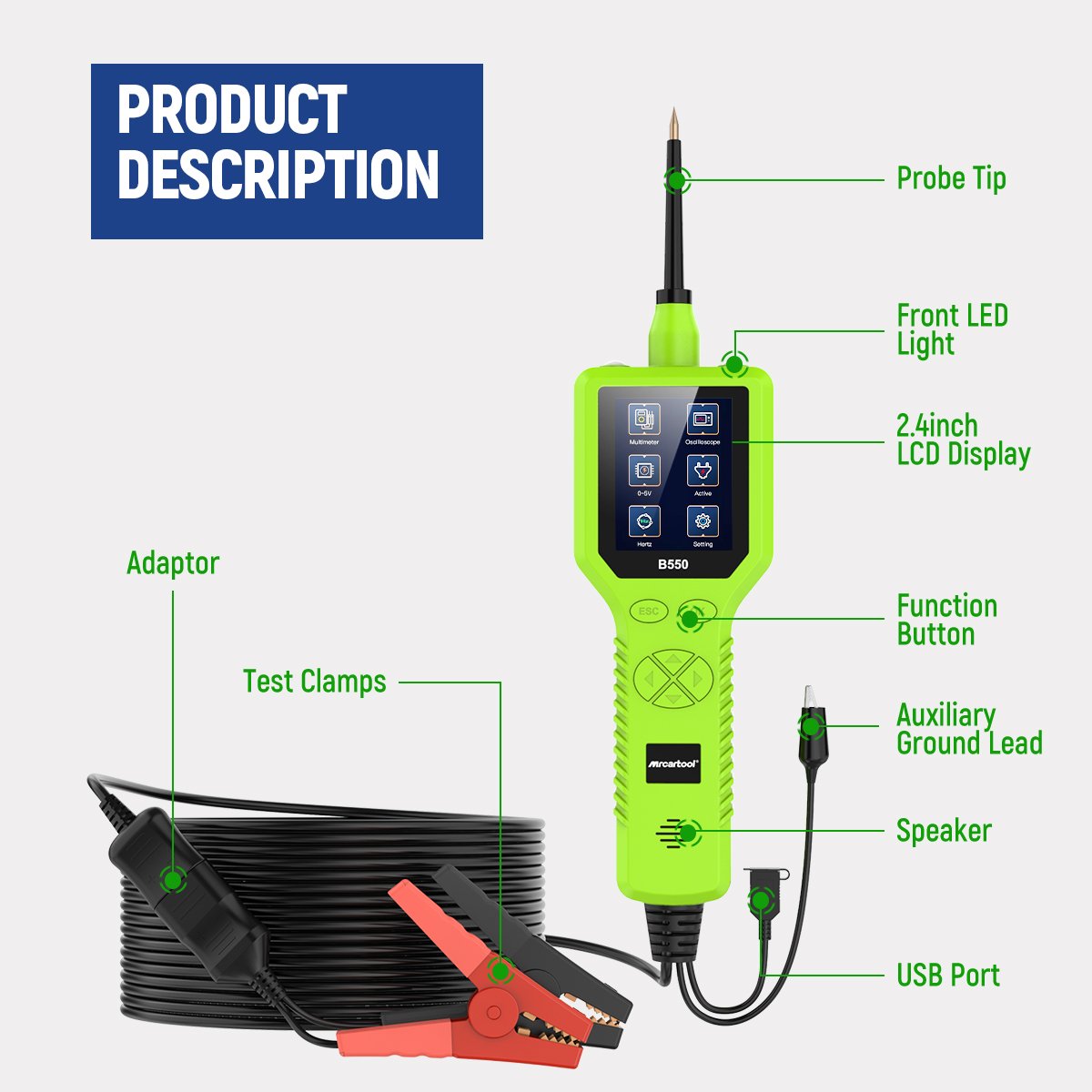 Factory OEM MRCARTOOL B550 12V Automotive System Diagnostic Tool Power Probe Car Electrical System Circuit Tester