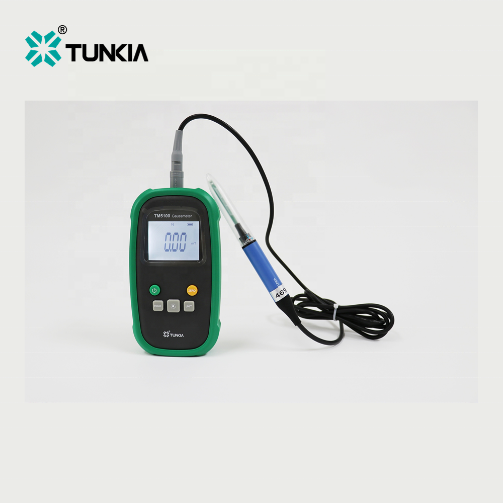 TUNKIA Class 5 Permanent Magnet Gauss Meter Handheld Digital Tesla Meter Magnetic Flux Meter Surface Magnetic Field Test