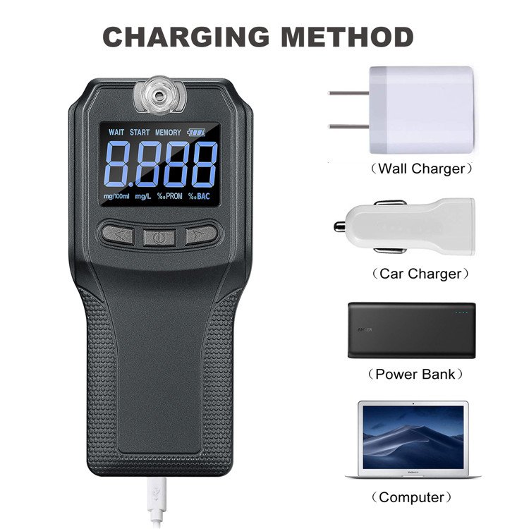 High Accurate Fuel Cell Breath Alcohol Tester Alcohol Monitor Breathalyzer