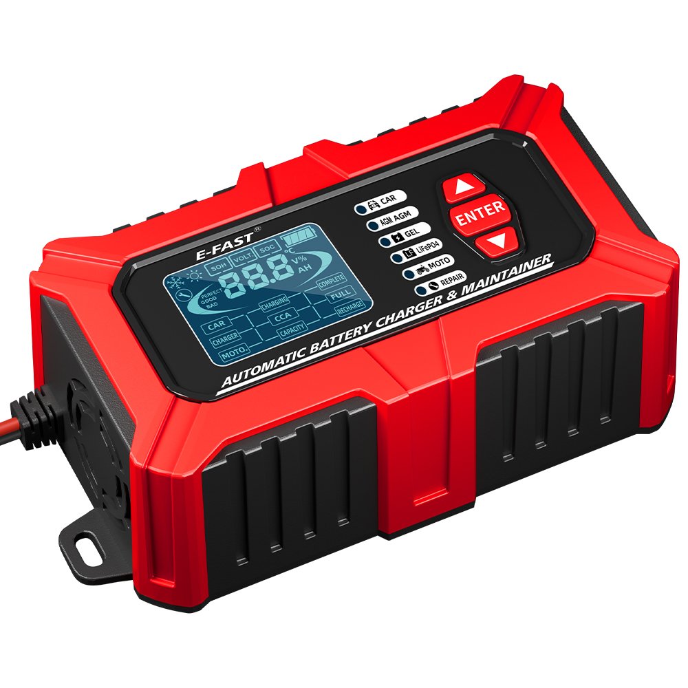 Fast charging 12v motorcycle lead acid battery tester charger pulse repair 12v 6a truck lifepo4 Battery charger for agm efb gel