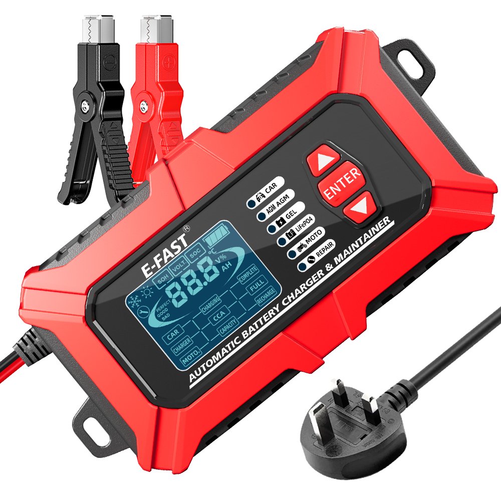 Fast charging 12v motorcycle lead acid battery tester charger pulse repair 12v 6a truck lifepo4 Battery charger for agm efb gel