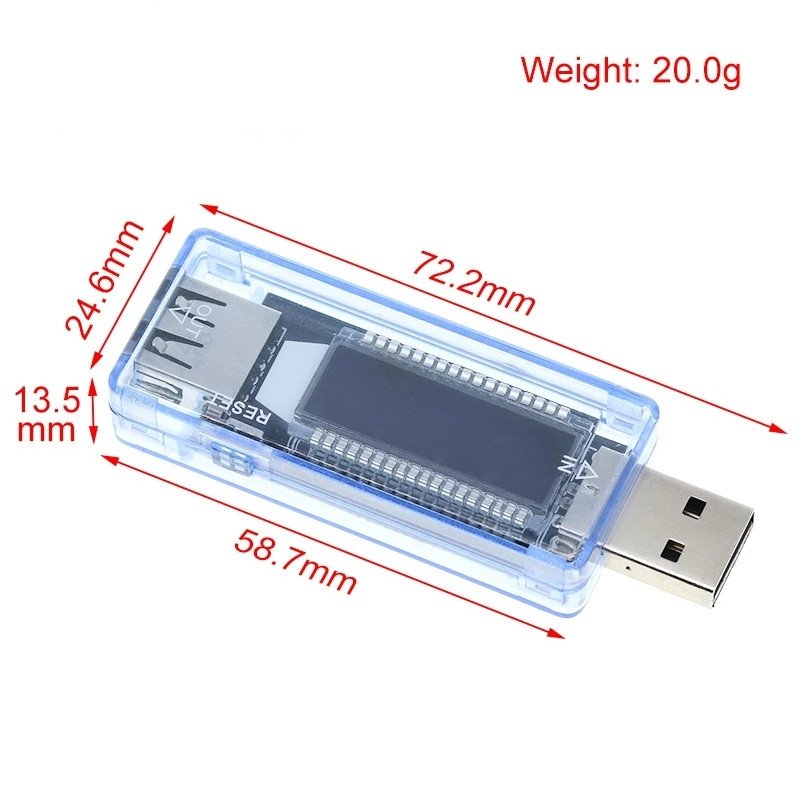 USB Voltage Ammeter Power Capacity Mobile Power Tester V20 Battery Capacity Tester