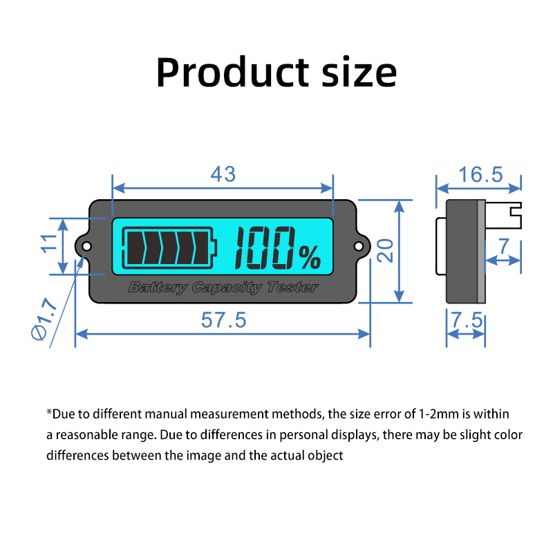 BW-LY6N 12V24V36V48V Battery Capacity Indicator Tester Battery Load Tester Digital Battery Tester Monitor Indicator