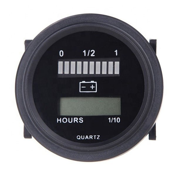 LED Digital Battery Status Charge Indicator with Hour Meter Gauge
